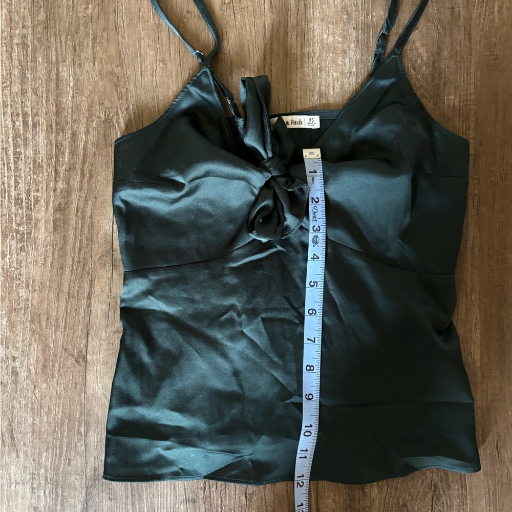 Abercrombie and Fitch Dark Green Satin Cami - Picture 2 of 2